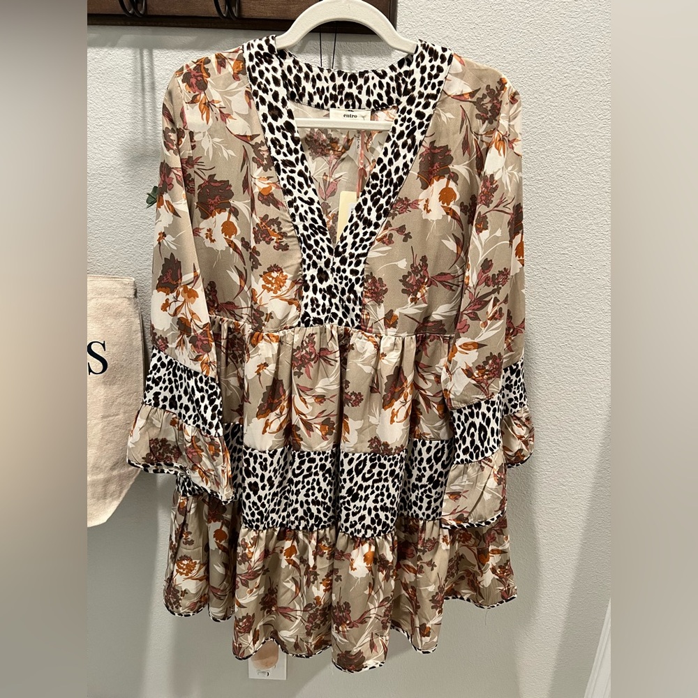 New with tags leopard & floral dress